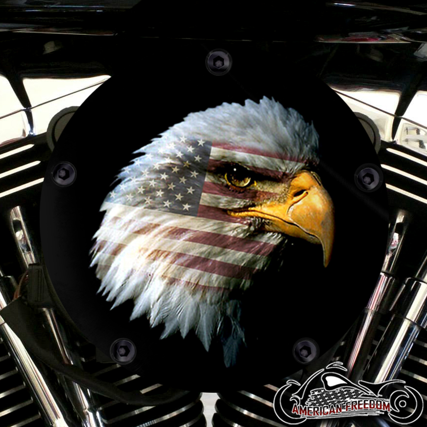 Harley Davidson High Flow Air Cleaner Cover - Eagle Flag Face